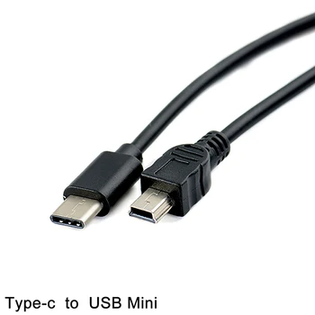 1шт USB Type C 3.1 Штекер К Mini USB 5 Pin B Штекер Конвертер OTG Адаптер Свинцовый Кабель для Передачи Данных для Macbook Mobile 30 см