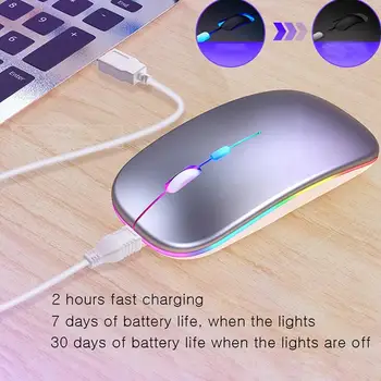 2,4 G Беспроводные Bluetooth светодиодные мыши USB Эргономичная игровая мышь для портативного компьютера