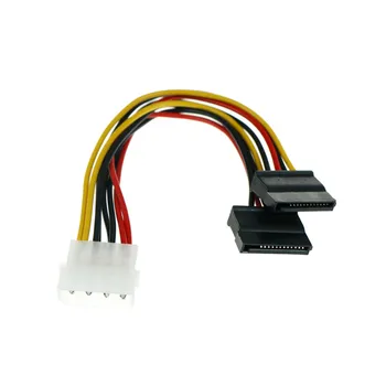 2 шт. Разветвитель кабеля питания SATA 4 pin к последовательному 15 pin Y Кабелям жесткого диска 18 см