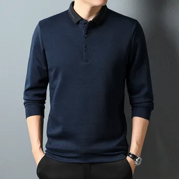 2023 Новая осенне-зимняя рубашка поло, мужская повседневная одежда с длинным рукавом, футболка с длинным рукавом, Мужской костюм для гольфа, Корейская брендовая одежда