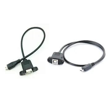 30-50 см Кабель-адаптер Micro USB для подключения к USB2.0 B Типа Female с отверстием для крепления на панели J60A