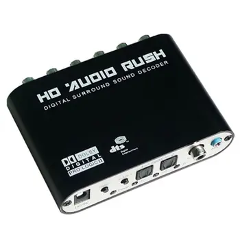 5.1-Канальный Аудиодекодер SPDIF Коаксиальный к RCA DTS AC3 Оптический Цифровой Усилитель Аналоговый Преобразователь Усилитель HD Audio Rush