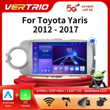 Android 12,0 Автомобильный Радио Мультимедийный плеер Для Toyota Yaris 2012-2017 RHD/LHD Android Автоматическая Навигация GPS Авторадио Carplay WIFI