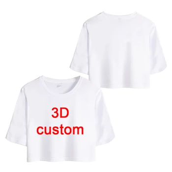 CJLM/ короткие футболки на заказ, шумерские топы, женская укороченная футболка с персонализированным рисунком, 3D футболка с рисунком аниме-черепа