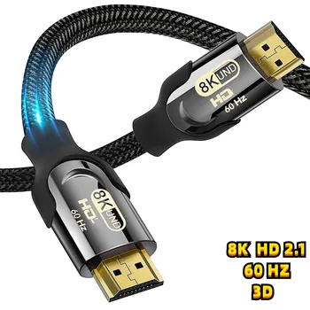 HDMI-совместимый кабель 4k 2.0 8K 2.1 2/3/5 м С Поддержкой ARC 3D HDR 4K 60Hz Ultra HD для Разветвителя PS4 5 TV Box Кабель для проектора