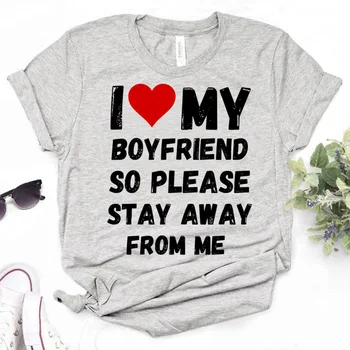 I Love My Boyfriend топ, женская футболка с рисунком аниме, женская одежда с комиксами