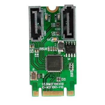 PCIE M.2-SATA 2-портовый RAID-адаптер 6G Встроенный RAID-контроллер M.2 SATA Поддержка карты RAID 0/1