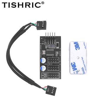 TISHRIC USB Hub Плата адаптера USB 9pin Разветвитель платы От 1 до 3 Разъемов Порт адаптера С кабелем USB2.0 9PIN для материнской платы