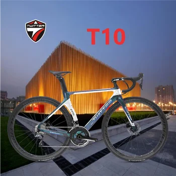 TWITTER T800 дорожный велосипед RIVAL из углеродного волокна-22S с дисковым тормозом, гравийный велосипед 700C, ветровка, гоночная внутренняя трасса 12*142 мм велосипед