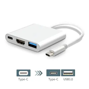 Type-c КОНЦЕНТРАТОР USB C-HDMI-Совместимый Разветвитель USB-C 3 В 1 4K USB 3.0 PD Для Быстрой Зарядки Смарт-адаптер Конвертер Для MacBook Dell