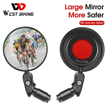 WEST BIKING 360 ° Велосипедное зеркало заднего вида Широкого диапазона HD Велосипедное зеркало Регулируемая ручка-отражатель для аксессуаров MTB Велосипеда