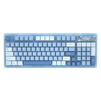 YUNZII Keynovo IF98 Прозрачная Синяя Механическая Игровая клавиатура с прокладкой для горячей замены 98 клавиш 96% 1800 с Двойными колпачками для клавиш PBT