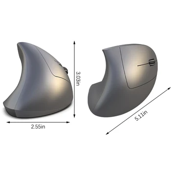 Беспроводная мышь Вертикальная Мышь Для ноутбука Регулируемая Bluetooth-совместимая V3 0 Аксессуар для Портативного компьютера Серый