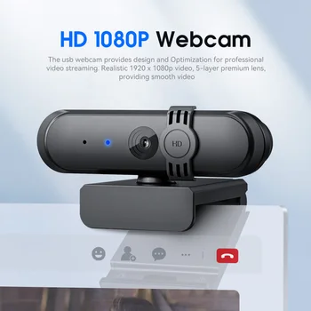 Веб-камера с разрешением 1080P Hd 30 кадров в секунду с Микрофоном для настольного Портативного компьютера, Потоковая веб-камера для совещаний CMOS