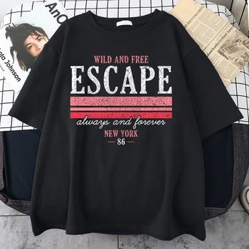 Дикий И свободный побег из Нью-Йорка, 86 Хлопковых футболок, Мягкая футболка в стиле Харадзюку, дышащая футболка в стиле хип-хоп, Креативные футболки Оверсайз