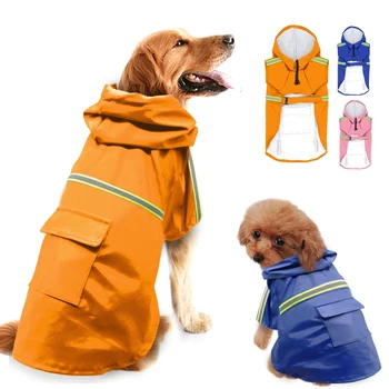 Дождевик Для Собак, Водонепроницаемая Куртка для Собак, Светоотражающий Дождевик Для Собак, Одежда Для Маленьких Средних Больших Собак, Лабрадор S-5XL, 3 цвета
