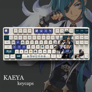 Игра Genshin Impact Kaeya 108 Клавиша PBT Keycap Сублимация краски OEM Высота MX Переключатель Поперечной Оси Механическая Клавиатура Подарок Otaku