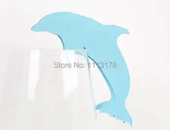 Карточки для размещения винного бокала в форме дельфина, именная карточка для размещения, персонализированные маркеры для свадебного стола