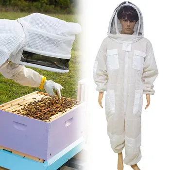 Костюм для пчеловодства, костюм для всего тела, 3-слойный вентилируемый Костюм для защиты пчел, шляпа с вуалью, Одежда для пчеловода, Принадлежности