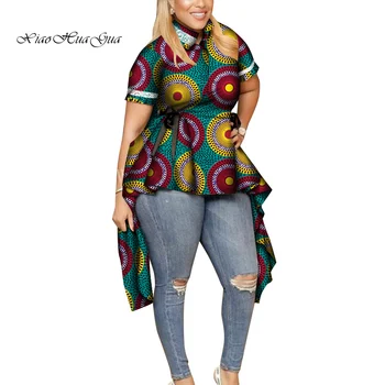 Летняя блузка африканская одежда для женщин Африканский принт Анкара Топы Блузка Африканская одежда Плюс размер африканская рубашка WY7832