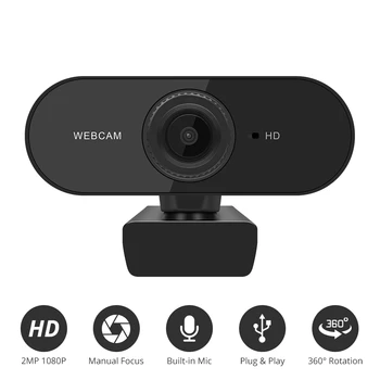 Мини-камера 1080P Веб-камера с микрофоном Full HD веб-камера Видео USB Камера для ПК Компьютерная съемка веб-камер YouTube