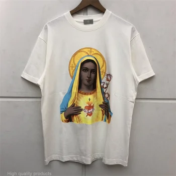 Мужская Женская винтажная футболка 2023ss, Модная высококачественная цветная футболка с портретной печатью HD, Футболка с коротким рукавом, Джинсовая футболка с надписью TEARS