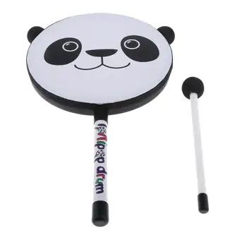 Музыкальный инструмент Ручной барабан, Перкуссионный барабан с палочкой, Китайский традиционный музыкальный инструмент в форме панды 8 дюймов