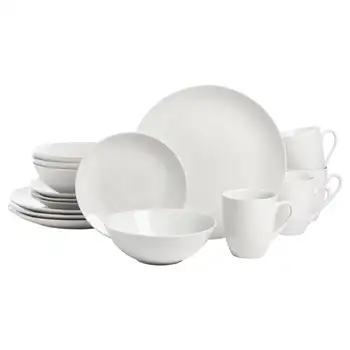 Набор керамической посуды Ten Strawberry Street Simply White Coupe из 16 предметов Полный набор посуды