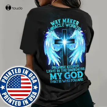 Новая футболка с Иисусом, Задняя сторона, Бог Христос, Крест, Чудотворец, Винтажная подарочная футболка, Хлопковая футболка, Модная футболка Унисекс, Летняя