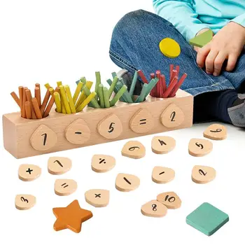 Палочки для подсчета чисел Деревянная Математическая игрушка Монтессори для малышей Интеллектуальный Строительный блок Манипулятивная Базовая Математическая игра
