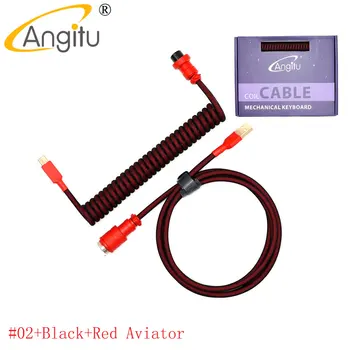 Перевернутая механическая клавиатура Ручной работы Angitu, спиральный кабель USB-TYPE C Aviator с цветным GX16