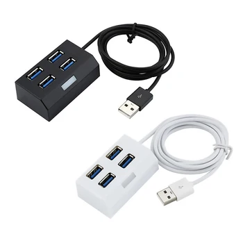 Портативный 4-портовый мини-USB 2.0 концентратор-разветвитель, адаптер, внешний USB-удлинитель, кабель-конвертер для ПК, ноутбука, настольного компьютера