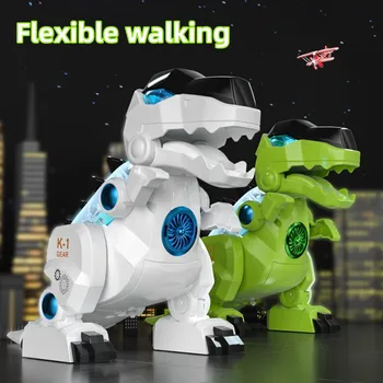 Светящийся электрический механизм Тираннозавр Рекс Детские игрушки Светомузыкальная Имитация Модели динозавра Для мальчиков и девочек Электрические игрушки