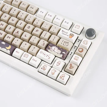 Серая Милая Мышь с Мультяшной Крысиной Тематикой Keycaps XDA Profile Key caps Английский для 61/64/68/84/87/96/98/104 клавишных колпачков механической клавиатуры
