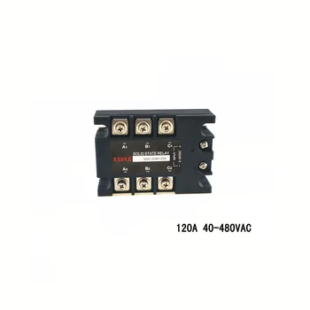 Трехфазное твердотельное реле переменного тока 120A 480VAC, бесконтактный выключатель, нормально открытый SSR-3D48120A