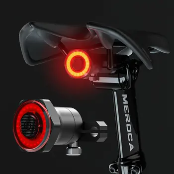 Умный задний фонарь для велосипеда, автоматический старт-стоп-тормоз IPX6, водонепроницаемая USB-зарядка, задний фонарь для велоспорта, светодиодные фонари для велосипеда