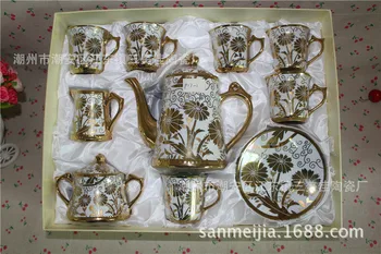 Экспортный стиль керамическая кофейная чашка с 15 головками, тарелка, набор для послеобеденного чая, кофейный сервиз