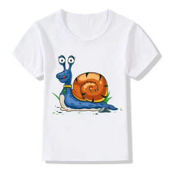 2022 Новая милая футболка с принтом Улитки из Мультфильма, Забавная футболка от 3 до 13 лет для Маленьких мальчиков и девочек, Милая детская одежда, Летний топ, Футболка