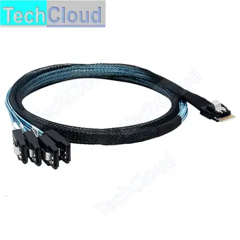 20шт Плетеный сетчатый кабель SAS в оболочке SFF-8654 от 4I до 4 SATA дисковый кабель RAID высокоскоростной кабель от хоста к целевому диску