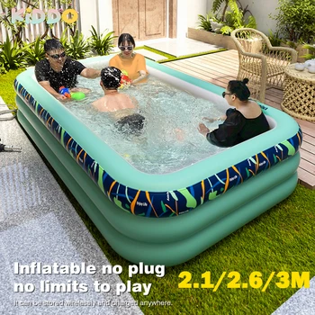 3 М Большие бассейны для семейного бассейна Прямоугольный надувной бассейн из ПВХ, игрушки для купания на открытом воздухе для детей