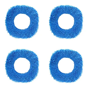 4 Одноразовых швабры, моющиеся Прочные сменные прокладки из микрофибры, Тряпка для уборки пыли, для сухого и влажного пылесоса, синий