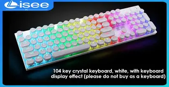 Abs Keycap 87/104 Клавиш, Персонализированная Механическая клавиатура, Круглая крышка в стиле ретро в стиле Панк, Прозрачный Кристалл, Прозрачная Крышка для ключей