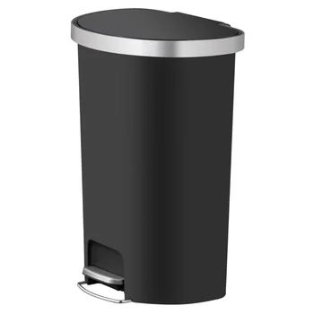 Better Homes & Gardens 14,5-галлонный пластиковый полукруглый мусорный бак для кухонной ступеньки, черный мусорный бак для кухни