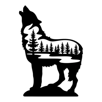 RuleMylife Воющий Волк, Модная Креативная Виниловая наклейка, красивые наклейки с животными для автомобиля, Украшение