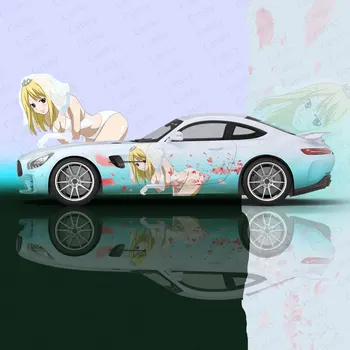 Аниме Fairy Tail Girl, Наклейки для защиты автомобиля, Креативные наклейки, Модификация внешнего вида кузова, Декоративные наклейки