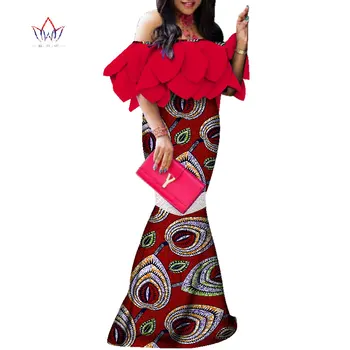 Африканские платья из бинтаревого воска для женщин Плюс Размер Дашики Элегантная традиционная африканская одежда с расклешенными рукавами Вечернее платье WY3955