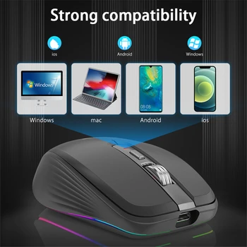 Беспроводная мышь, совместимая с Bluetooth, 5,0, перезаряжаемая, бесшумная, Мультидуговая, сенсорная, ультратонкая, Волшебная мышь для ноутбука Ipad PC Macbook