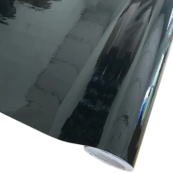 Глянцевая черная виниловая обертка, клейкая пленка, наклейка для выпуска воздуха, Размер листа 1,52x5/10/15/20/30 метров