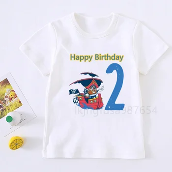 Детская забавная футболка с принтом, новая летняя футболка с днем рождения, цифровая футболка