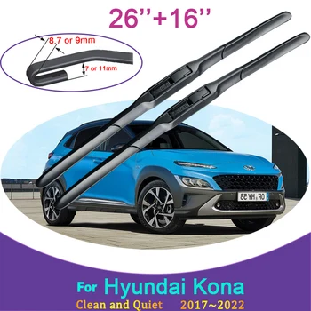 для Hyundai Kona 2017 2018 2019 2020 2021 2022 Два Резиновых Стеклоочистителя Для Очистки Переднего Лобового Стекла От Снега, Автомобильные Аксессуары, Наклейки